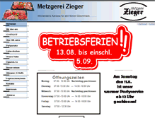 Tablet Screenshot of metzgerei-zieger.de